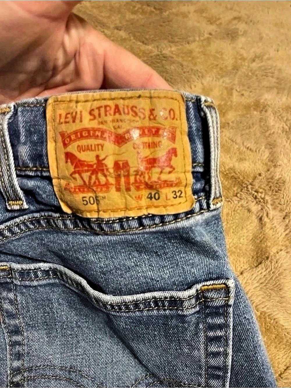 Levi's 501 Straight Leg Jeans Blue Waist 40 Length 32